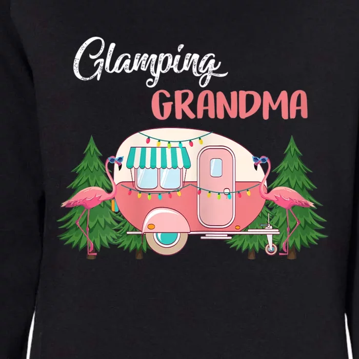 Womens Glamping Grandma Costume Camping RV Flamingos Camper Womens California Wash Sweatshirt