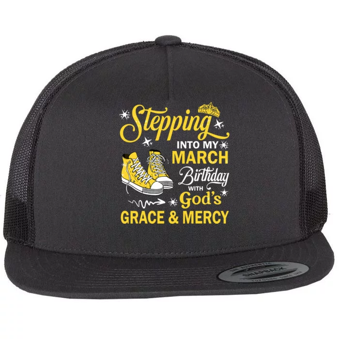 With Gods Grace Mercy Flat Bill Trucker Hat