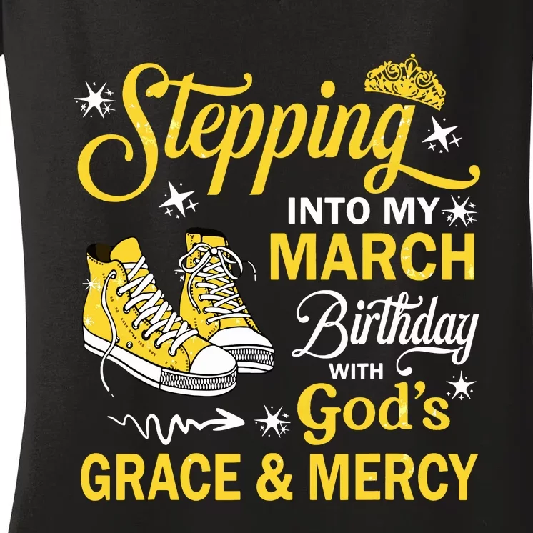 With Gods Grace Mercy Women's V-Neck T-Shirt