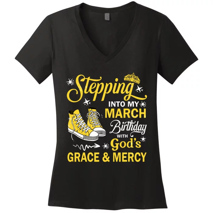 With Gods Grace Mercy Women's V-Neck T-Shirt