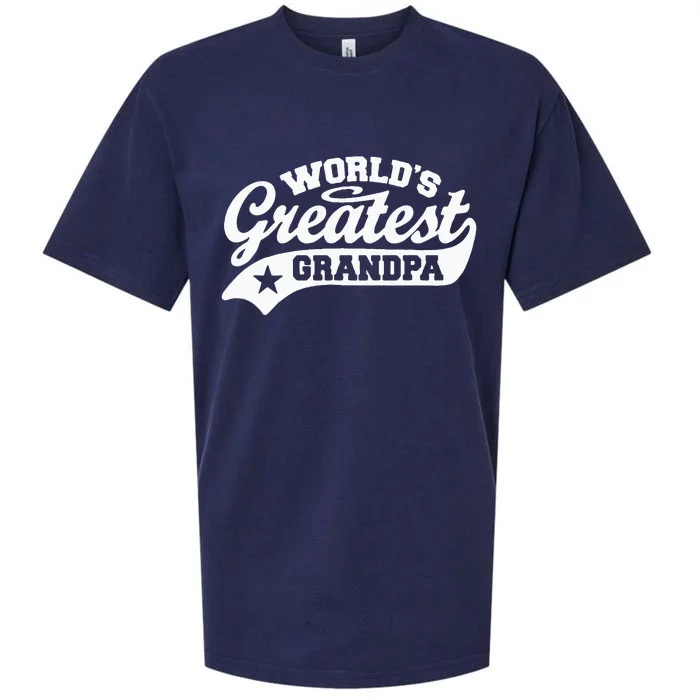 Worlds Greatest Grandpa Funny Fathers Day Sueded Cloud Jersey T-Shirt