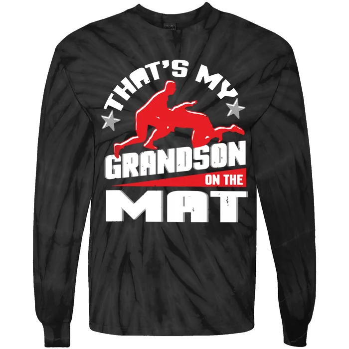 Wrestling Grandma Grandpa Wrestle Season Gift Tie-Dye Long Sleeve Shirt