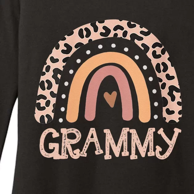 Womens Grammy Gifts For Mother Grandmother Family Rainbow Leopard Womens CVC Long Sleeve Shirt