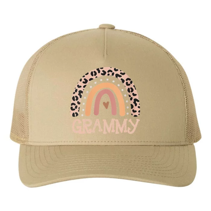 Womens Grammy Gifts For Mother Grandmother Family Rainbow Leopard Yupoong Adult 5-Panel Trucker Hat