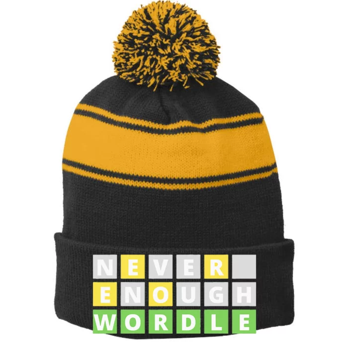 Word Game Gift Stripe Pom Pom Beanie