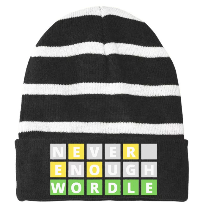 Word Game Gift Striped Beanie with Solid Band