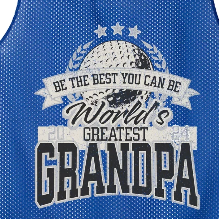 WorldS Greatest Grandpa FatherS Day Golf Meaningful Gift Mesh Reversible Basketball Jersey Tank