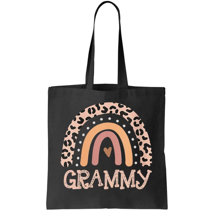 Womens Grammy Gifts For Mother Grandmother Family Rainbow Leopard Tote Bag