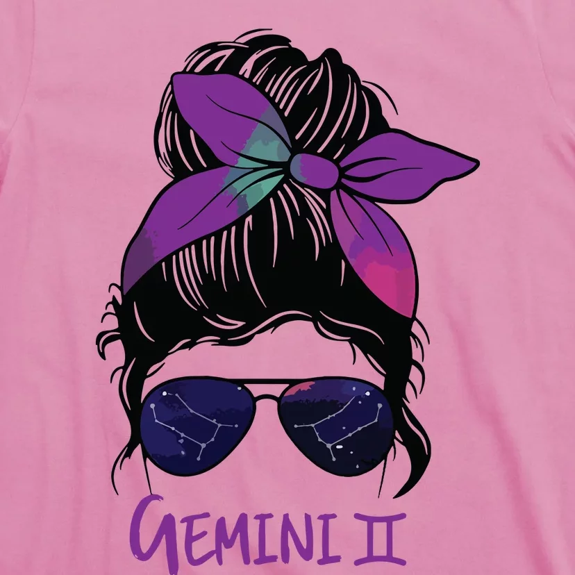 Womens Gemini Girl Birthday Gemini Woman Zodiac Constellation VNeck T-Shirt