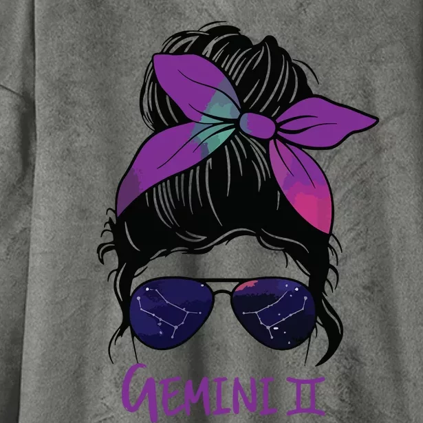 Womens Gemini Girl Birthday Gemini Woman Zodiac Constellation VNeck Hooded Wearable Blanket