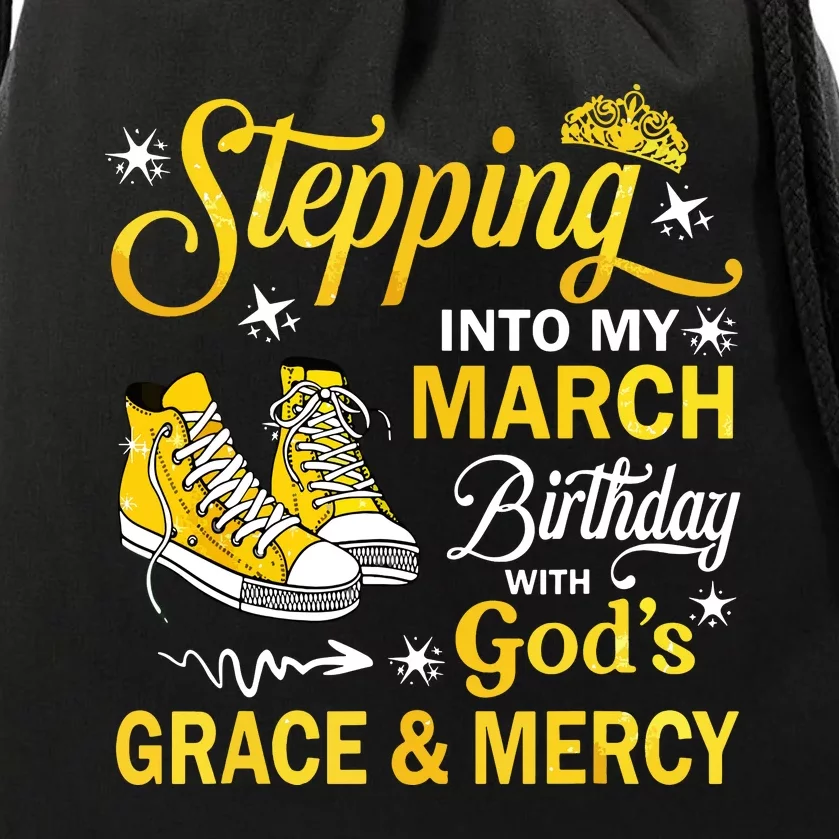 With Gods Grace Mercy Drawstring Bag