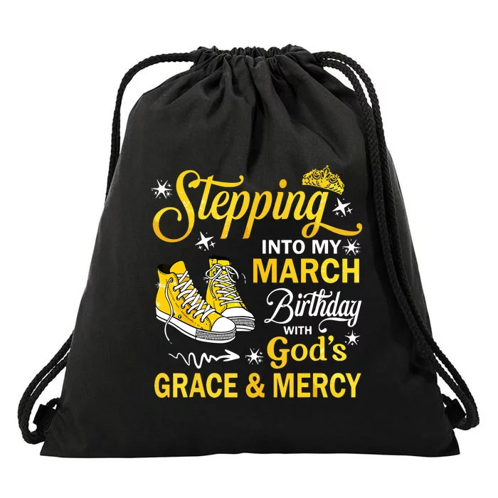 With Gods Grace Mercy Drawstring Bag