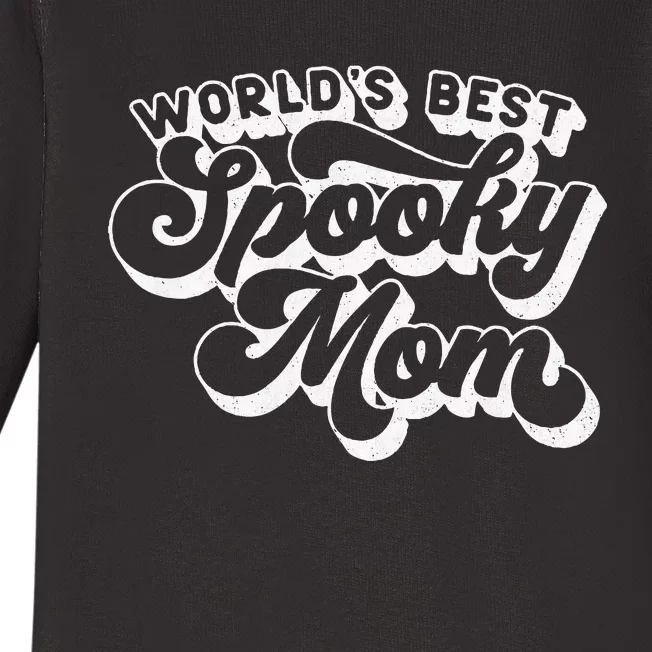 Women Goth Graphic Momster WorldS Best Spooky Mom Baby Long Sleeve Bodysuit