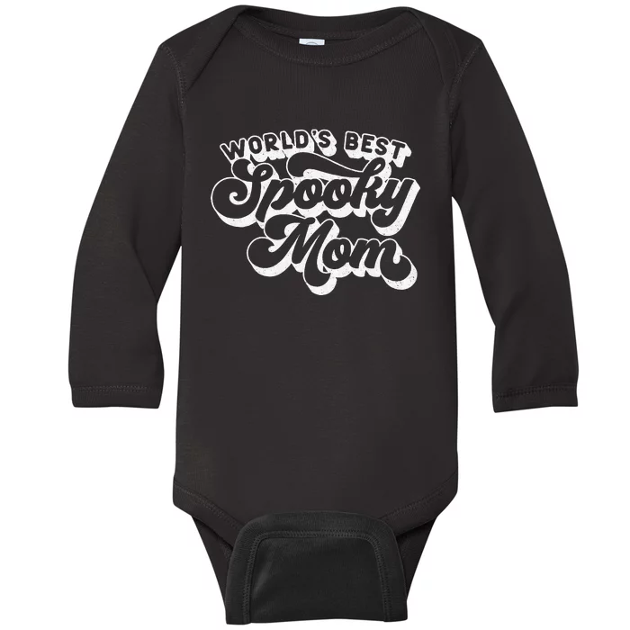 Women Goth Graphic Momster WorldS Best Spooky Mom Baby Long Sleeve Bodysuit