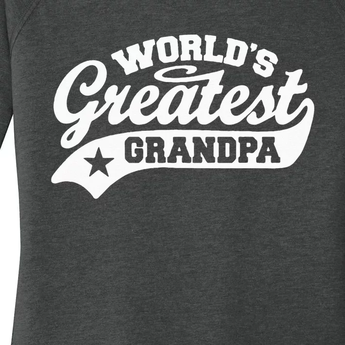 Worlds Greatest Grandpa Funny Fathers Day Women's Perfect Tri Tunic Long Sleeve Shirt