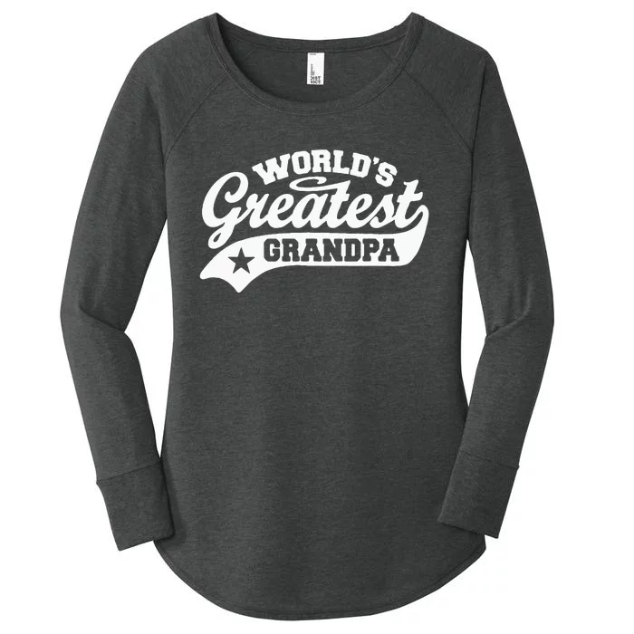 Worlds Greatest Grandpa Funny Fathers Day Women's Perfect Tri Tunic Long Sleeve Shirt