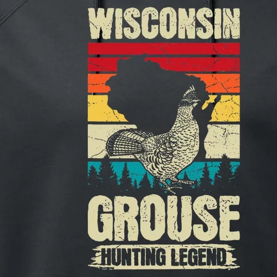 Wisconsin Grouse Hunting Design For A Ruffed Grouse Expert Performance Fleece Hoodie