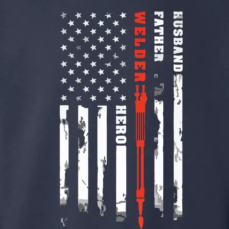 Welder Gift Husband Father Welder Hero American Flag Toddler Hoodie