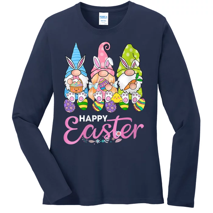 Wo Gnome Happy Easter Shirt Wo Happy Easter Outfit Happy Easter Girls Ladies Long Sleeve Shirt