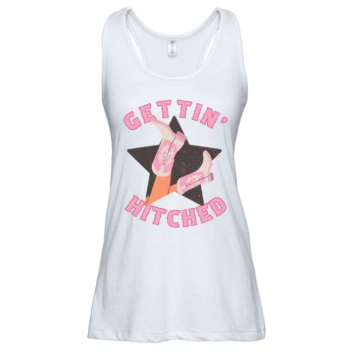 Western Gettin' Hitched Bridal Bachelorette Party Matching Ladies Essential Flowy Tank