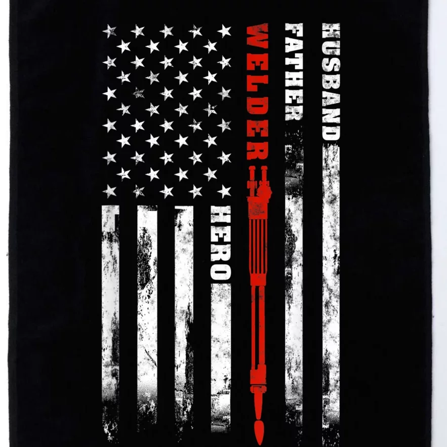 Welder Gift Husband Father Welder Hero American Flag Platinum Collection Golf Towel