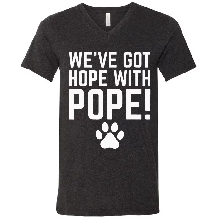 WeVe Got Hope With The Pope Kentucky Paw Print V-Neck T-Shirt