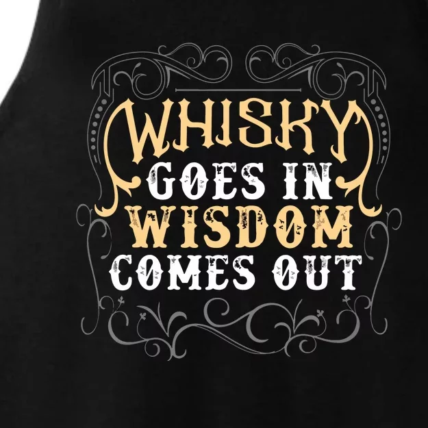 Whiskey Goes In Wisdom Comes Out Shirts Funny Whiskey Bourbon Ladies Tri-Blend Wicking Tank