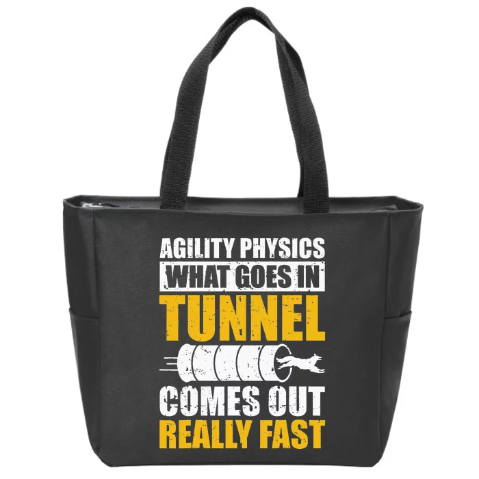 What Goes In Tunnel Dog Agility Training Handler Trainer Dog Zip Tote Bag