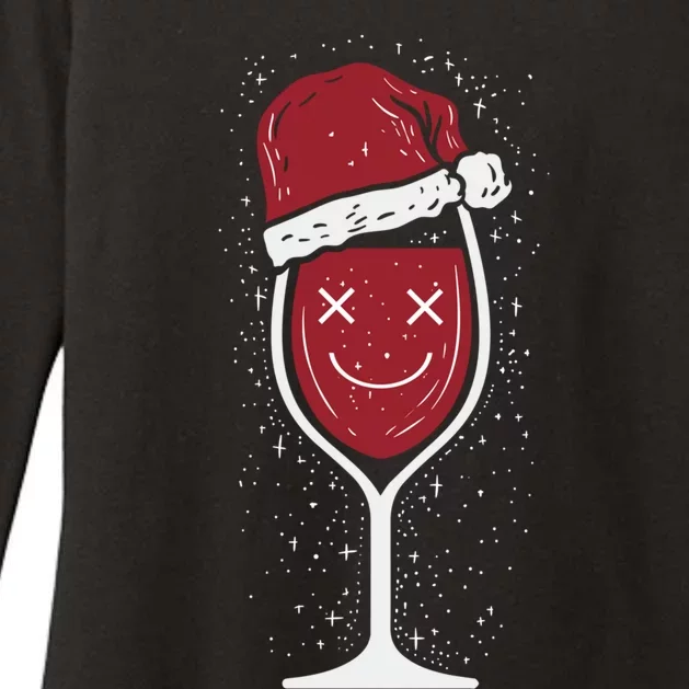 Wine Glass Ing Face Santa Hat Funny Christmas Funny Gift Womens CVC Long Sleeve Shirt