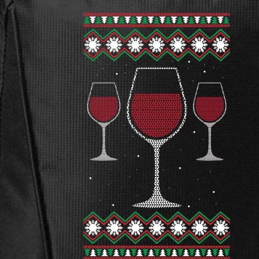 Wine Glass Ing Alcohol Ugly Xgiftmas Cool Christmas Funny Gift City Backpack