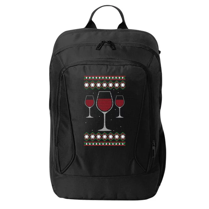 Wine Glass Ing Alcohol Ugly Xgiftmas Cool Christmas Funny Gift City Backpack