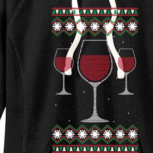 Wine Glass Ing Alcohol Ugly Xgiftmas Cool Christmas Funny Gift Women's Fleece Hoodie