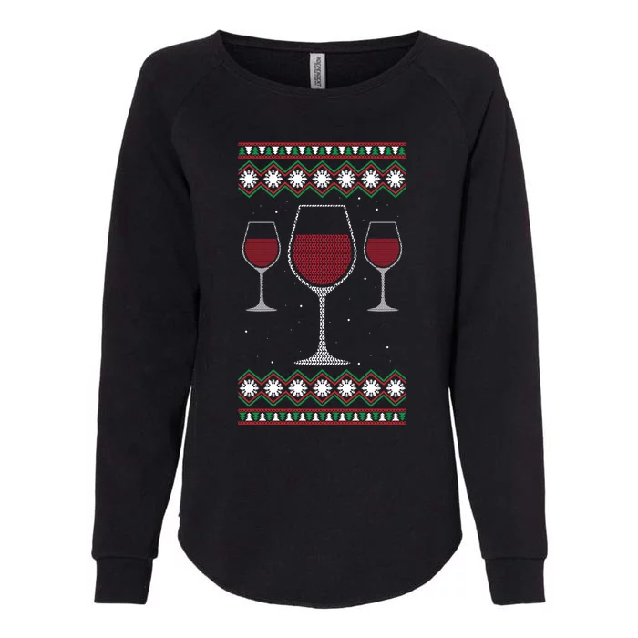 Wine Glass Ing Alcohol Ugly Xgiftmas Cool Christmas Funny Gift Womens California Wash Sweatshirt