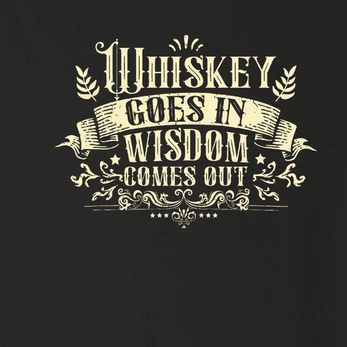 Whiskey Goes In Wisdom Comes Out Drinker Drinking Whisky Toddler Long Sleeve Shirt