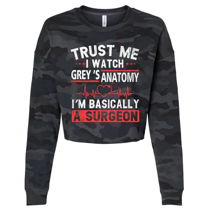 Watch Grey's I Am Basically A Surgeon Cropped Pullover Crew