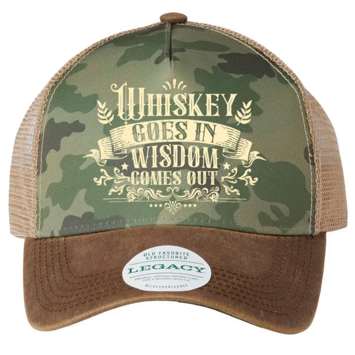 Whiskey Goes In Wisdom Comes Out Drinker Drinking Whisky Legacy Tie Dye Trucker Hat