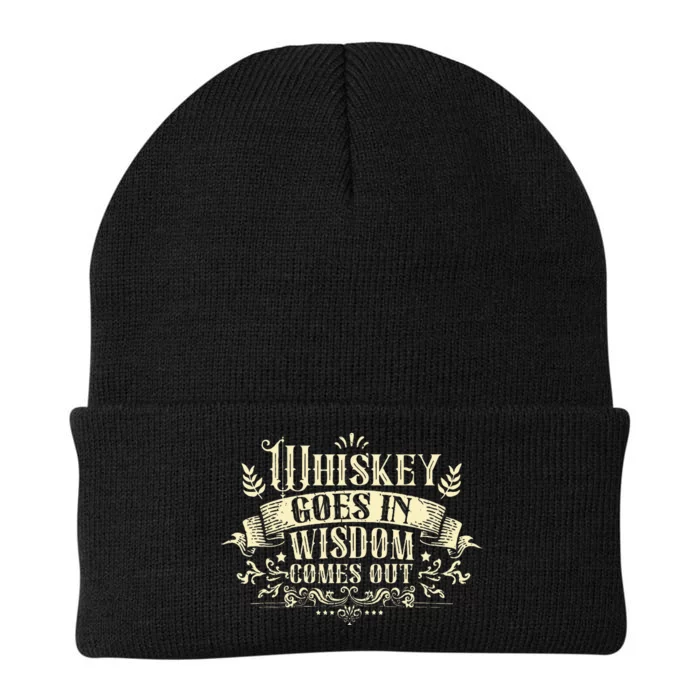 Whiskey Goes In Wisdom Comes Out Drinker Drinking Whisky Knit Cap Winter Beanie