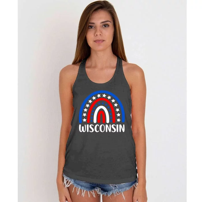 Wisconsin Gift I Love Wisconsin Usa Funny Gift Women's Knotted Racerback Tank