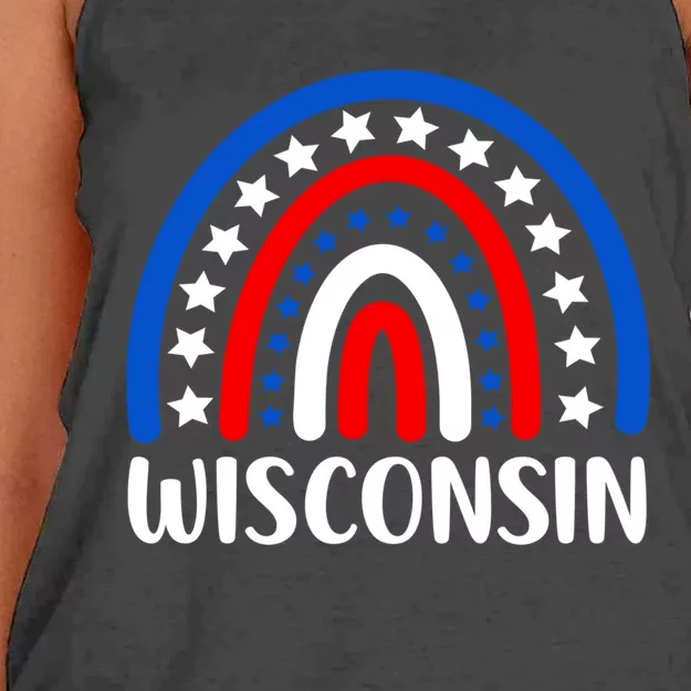 Wisconsin Gift I Love Wisconsin Usa Funny Gift Women's Knotted Racerback Tank