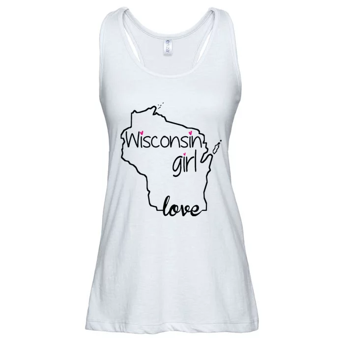 Wisconsin Girl I Love Wisconsin Home State Ladies Essential Flowy Tank