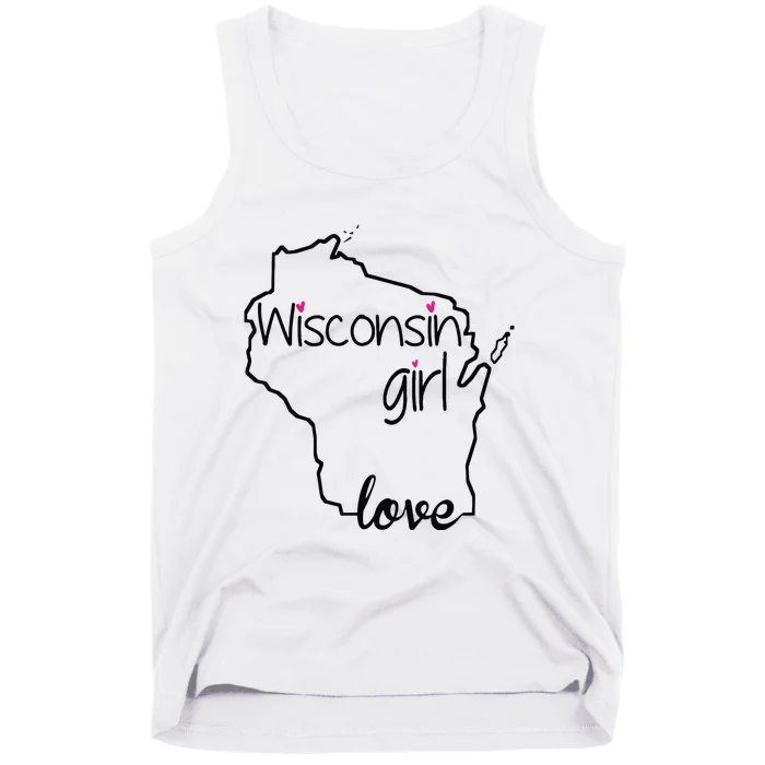 Wisconsin Girl I Love Wisconsin Home State Tank Top