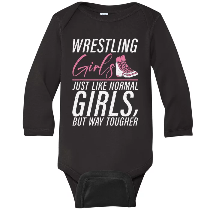 Wrestling Girls just like normal Girls but way tougher Baby Long Sleeve Bodysuit