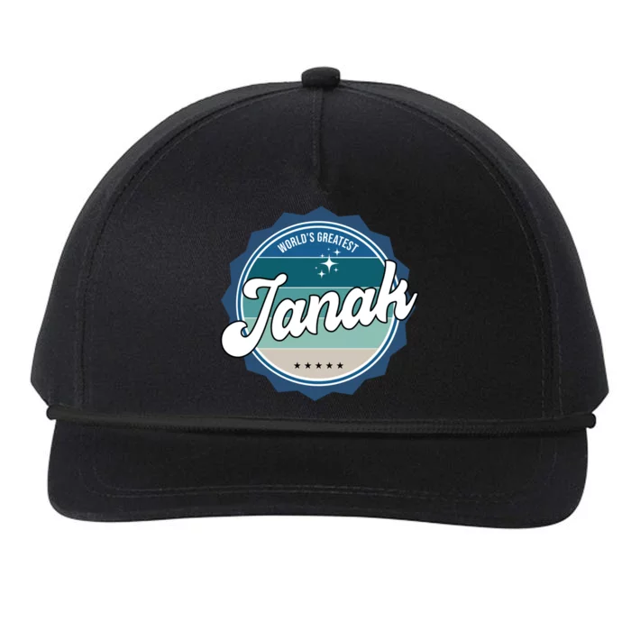 Worlds Greatest Janak Sanskrit Dad Gift Snapback Five-Panel Rope Hat