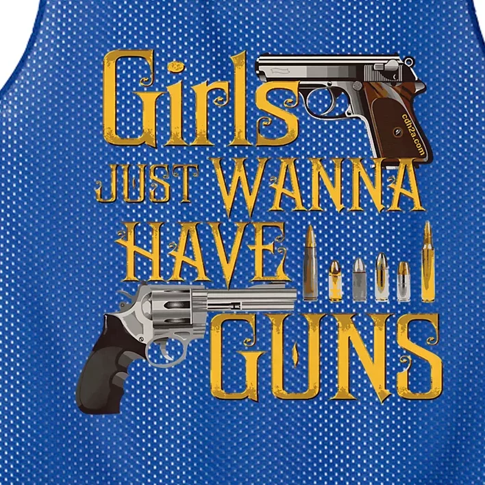 Women Girl Just Wanna Have Guns Mesh Reversible Basketball Jersey Tank