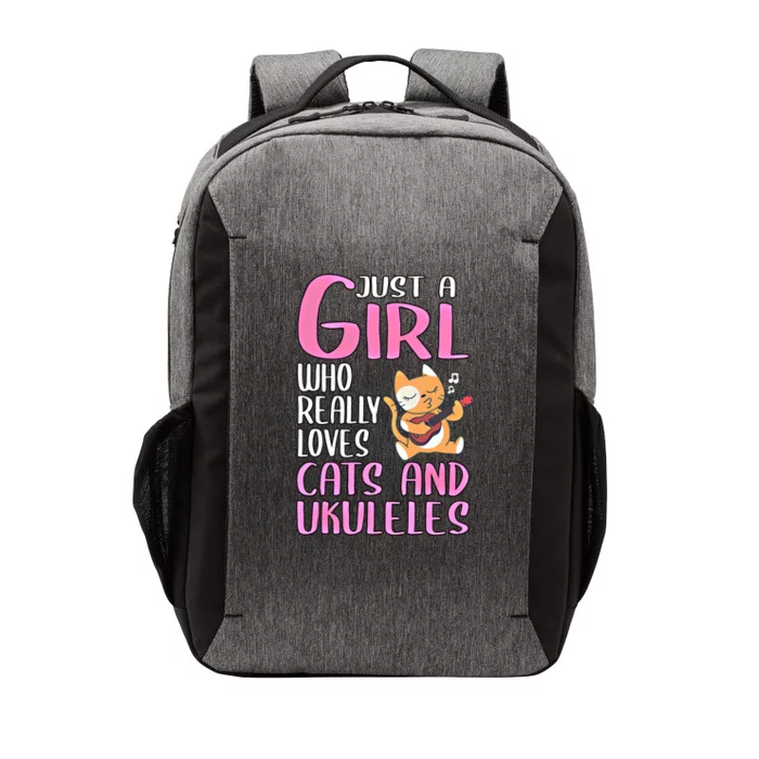 Wo Gift Just A Who Really Loves Cats And Ukuleles Gift Vector Backpack