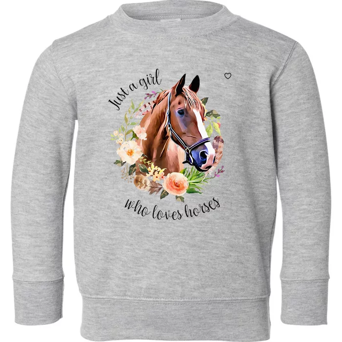 Wo Girl Just A Girl Who Loves Horses Riding Toddler Sweatshirt