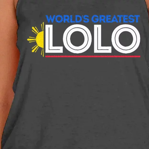 World's Greatest Lolo Filipino Grandpa Pinoy Father's Day Women's Knotted Racerback Tank