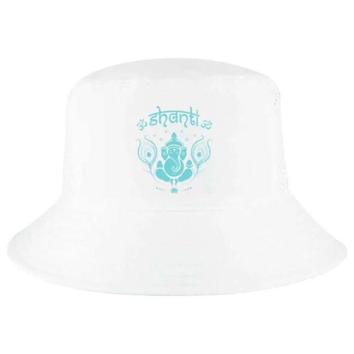 Womens Ganesh Lucky Elephant Peacock Feather & Lotus Shanti OM Yoga Cool Comfort Performance Bucket Hat