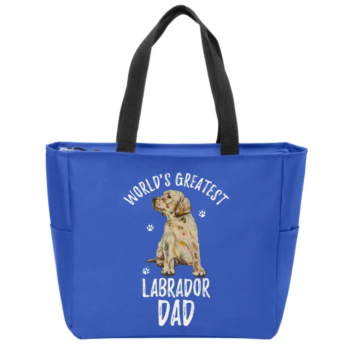 Worlds Greatest Labrador Retriever Dad Funny Dog Papa Lover Great Gift Zip Tote Bag