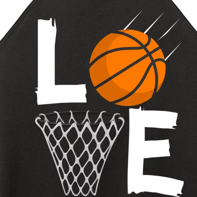 Wo Girls Love Basketball Hoodie | BBall Hoodie for Girls Women’s Perfect Tri Rocker Tank